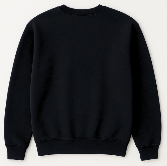 Black sweatshirt on a light gray background