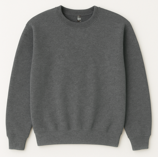 Charcoal sweatshirt on a white background