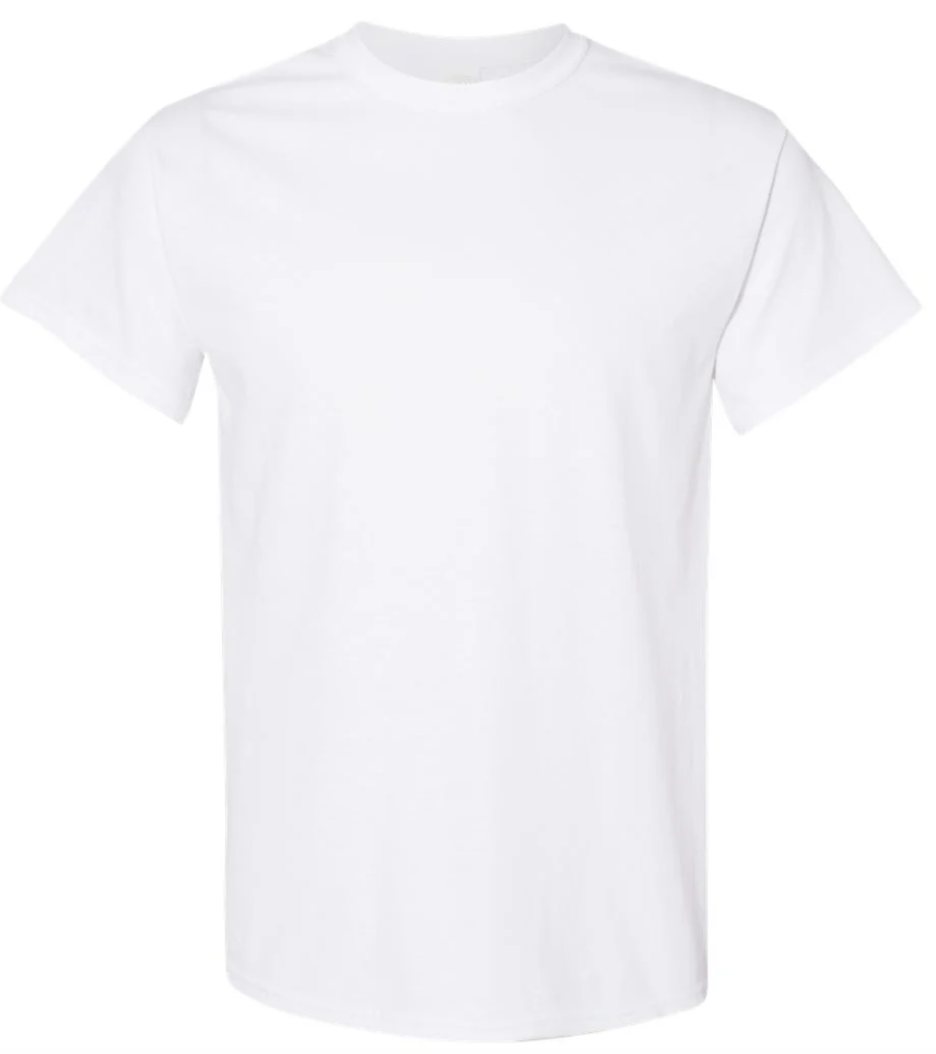 Plain white t-shirt on a white background