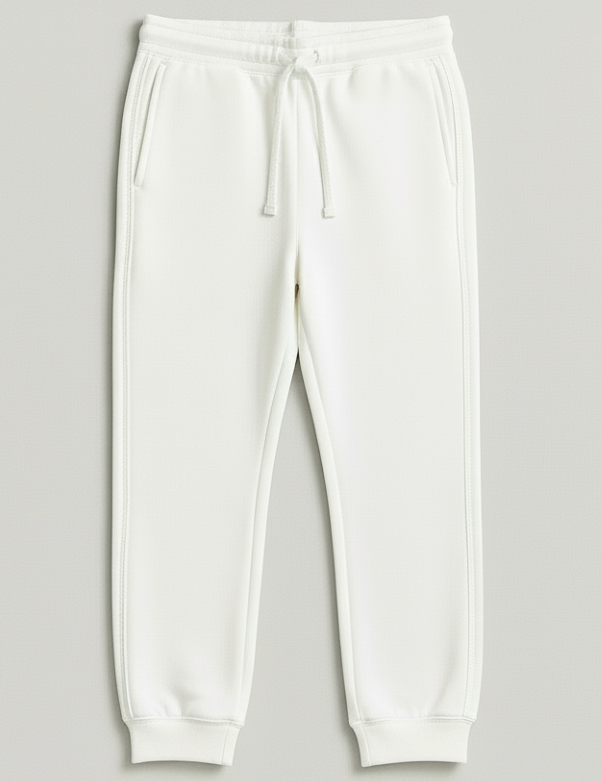 White Fleece Jogger pants