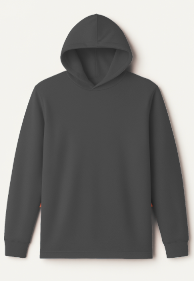 black hoodie on a white background