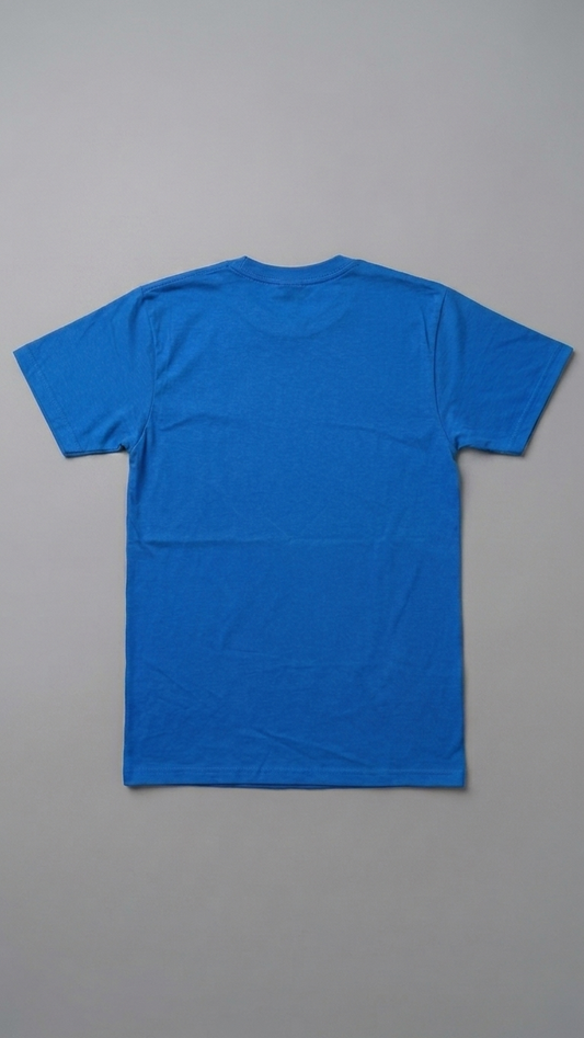 Blue t-shirt on a gray background