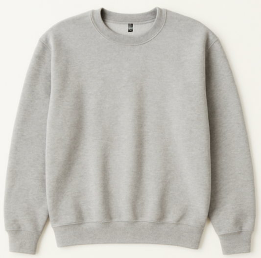 Gray sweatshirt on a white background