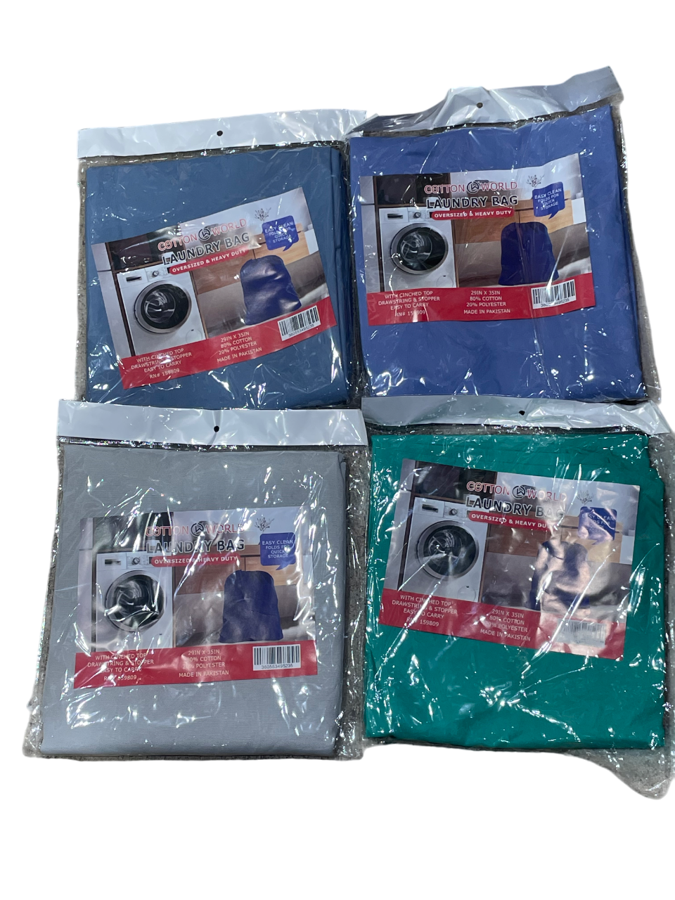 Cotton World Colored Laundry Bags (29" X 35")