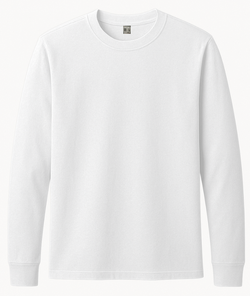 White long-sleeve shirt on a white background