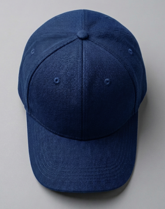 navy Blue baseball cap on a light gray background