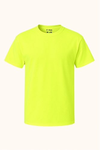 Neon green t-shirt on a white background