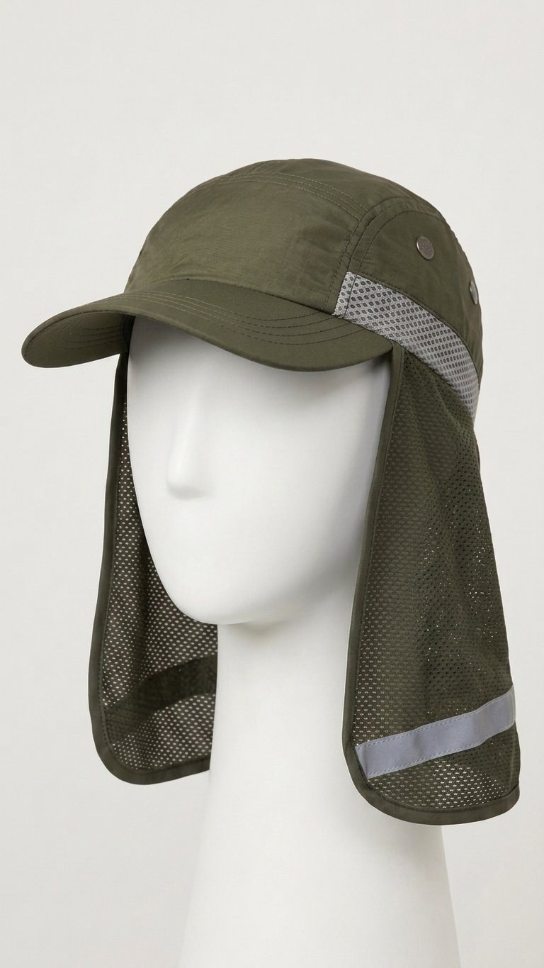 Reflective Baseball Cap with Neck Shade