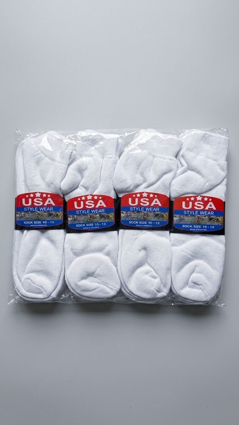 White Ankle Socks 12-Pair Pack