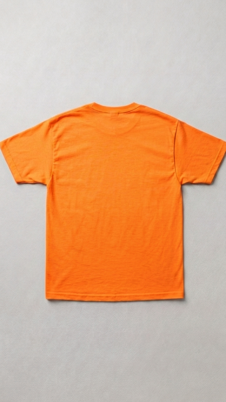 safety Orange t-shirt on a gray background