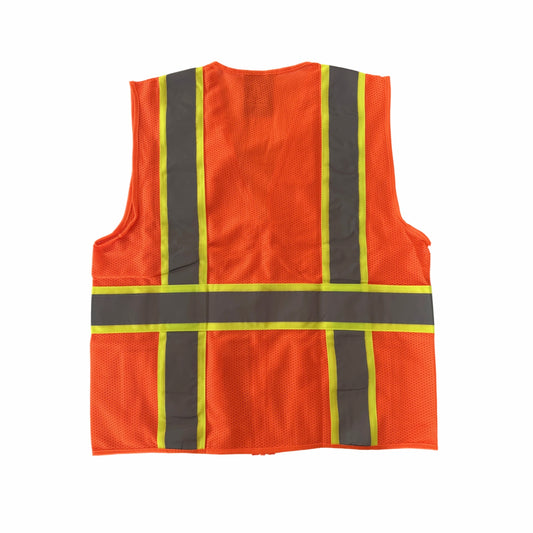 back of orange color safety vest