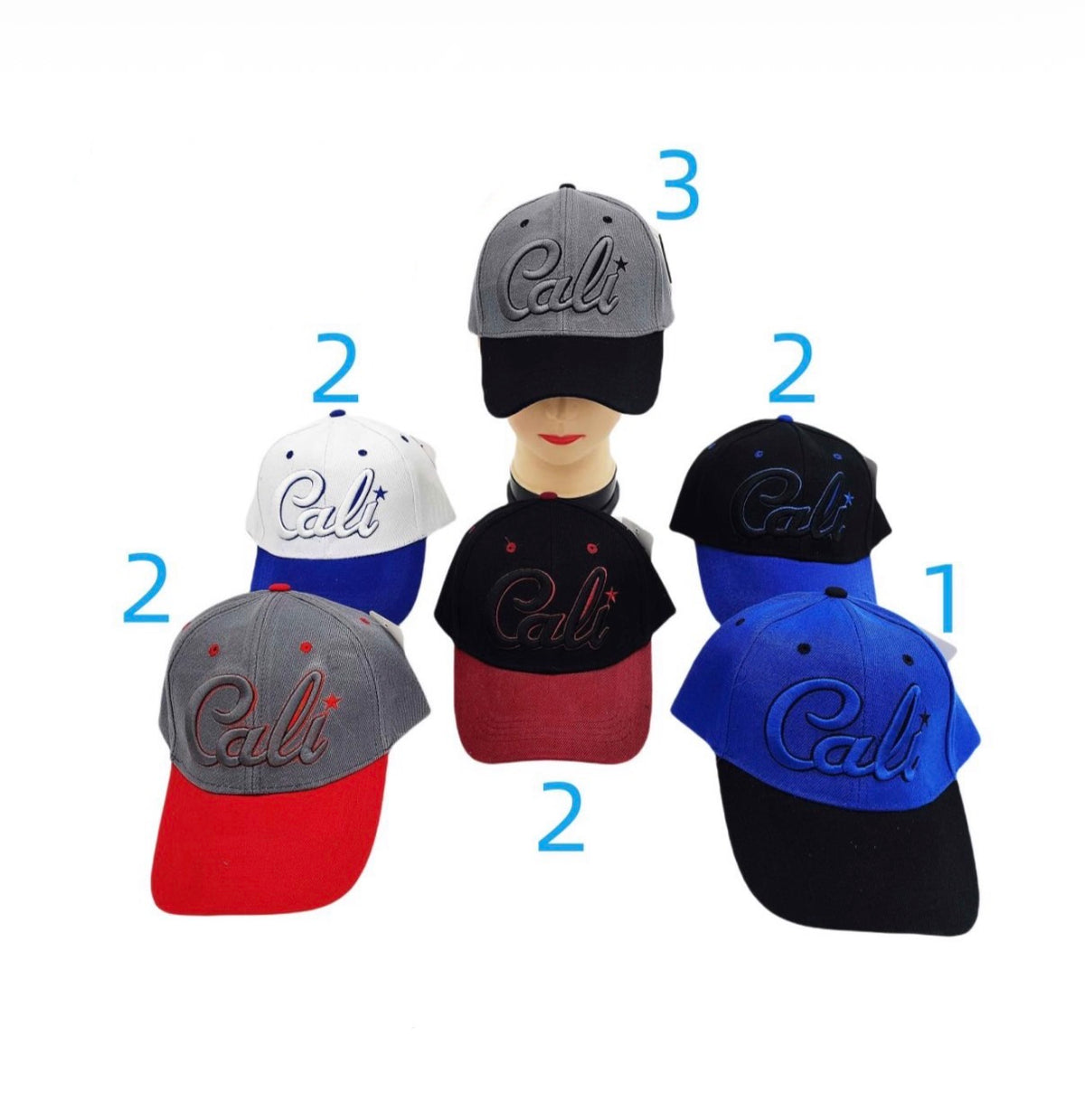 Cali Embroidered Baseball Caps