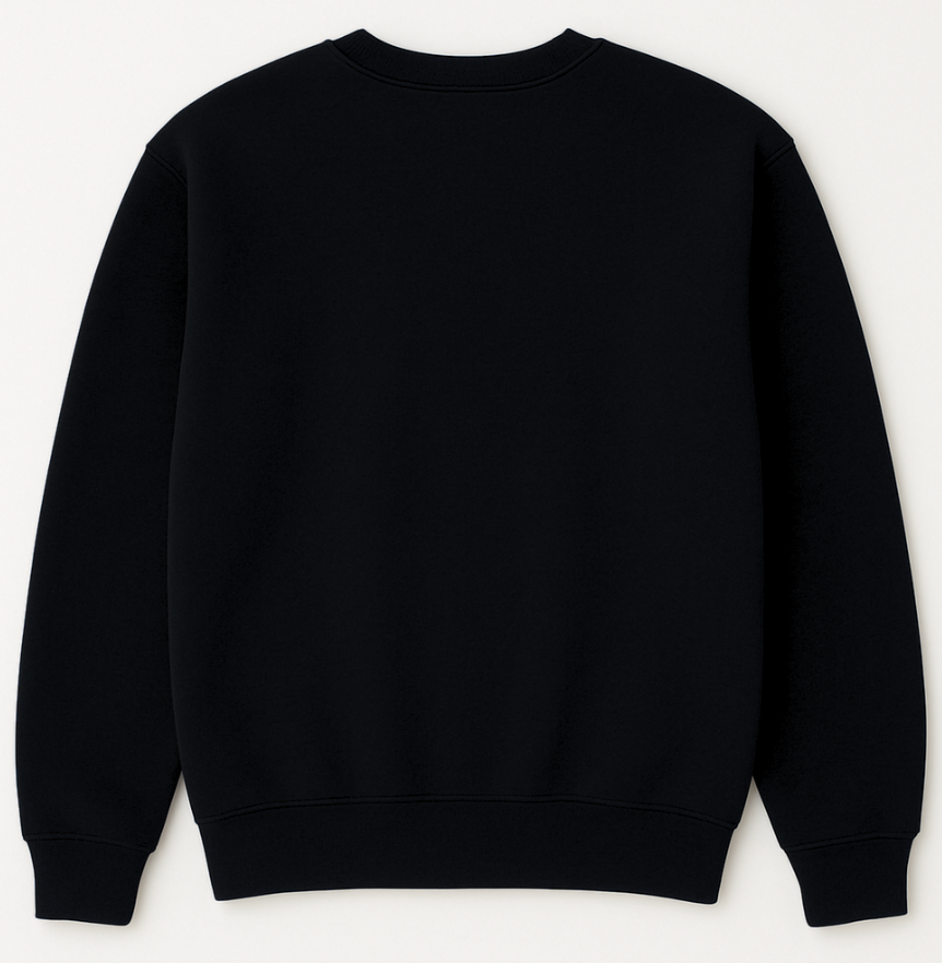 Black sweatshirt on a white background