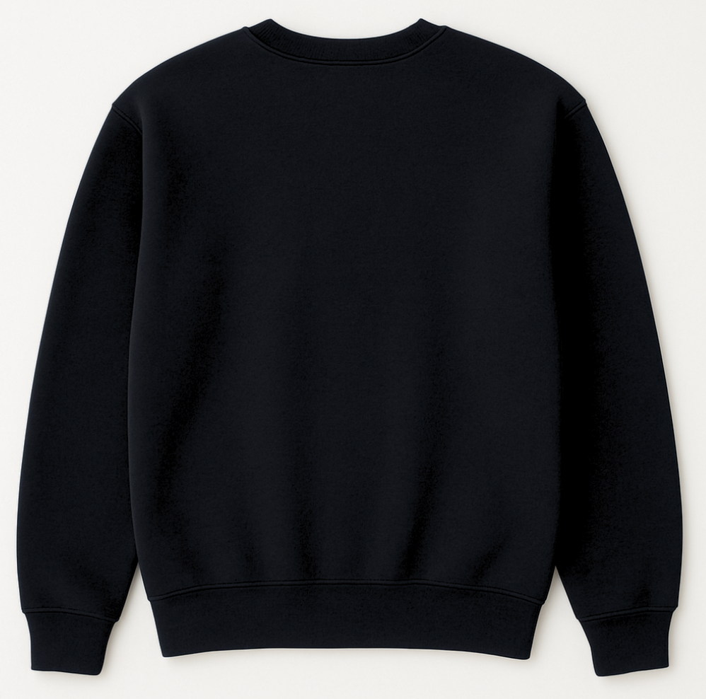 Black sweatshirt on a light gray background