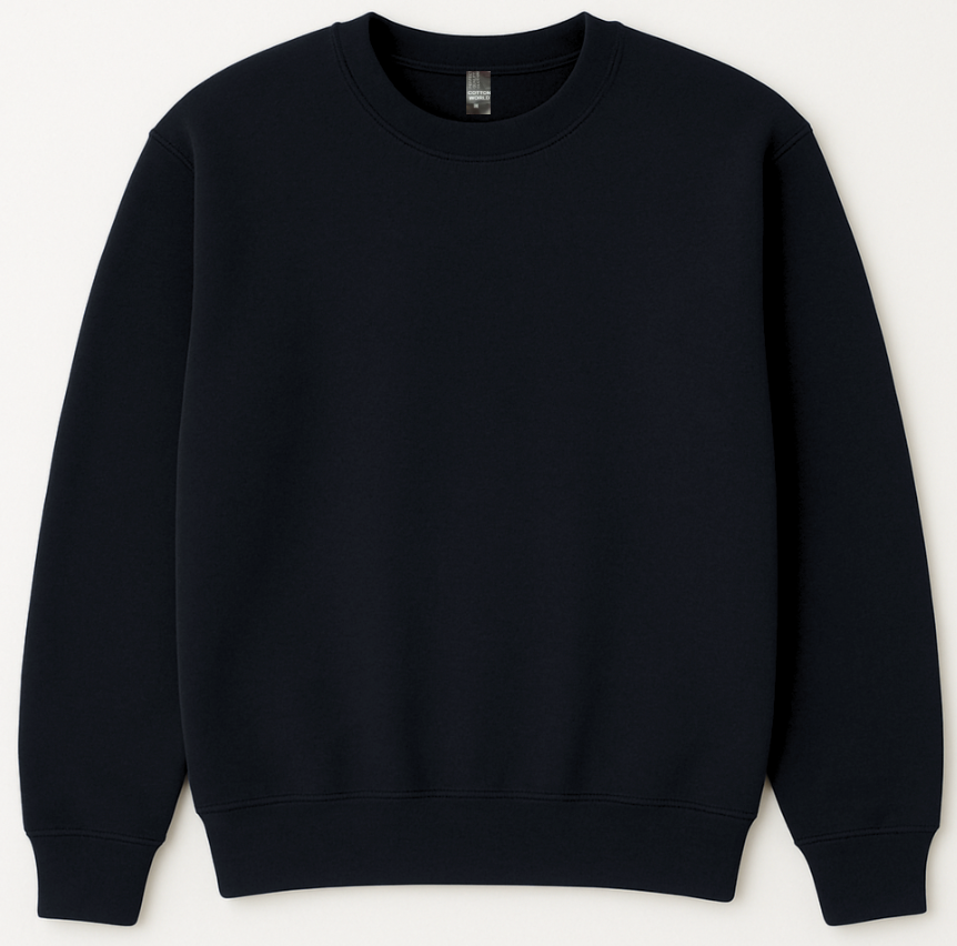 Black sweatshirt on a white background