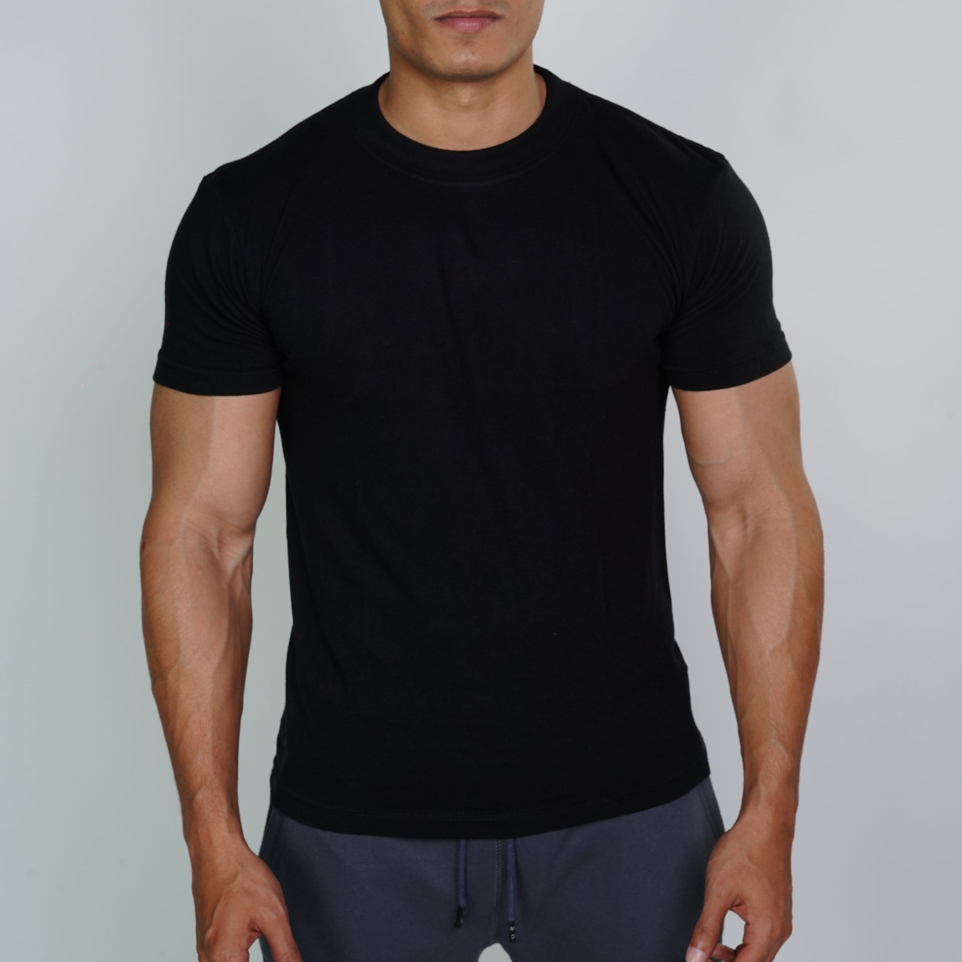 cotton world black crewneck t-shirt 