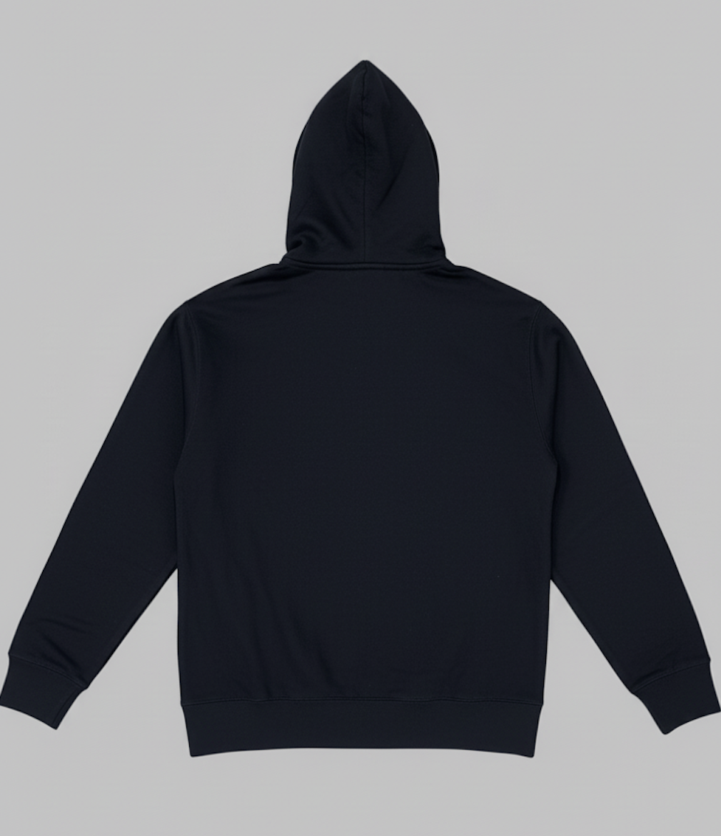 Black Mid-Weight Zipped Hoodie