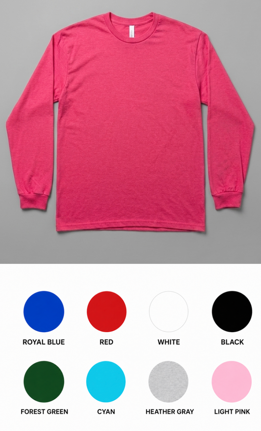 Long Sleeve Crew Neck T-Shirts Assorted Colors