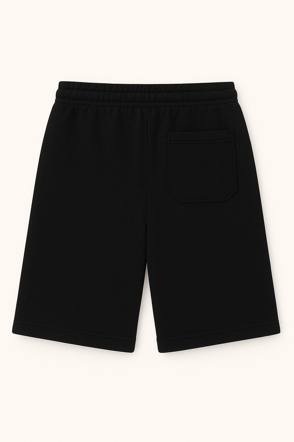 Black shorts back on a white background