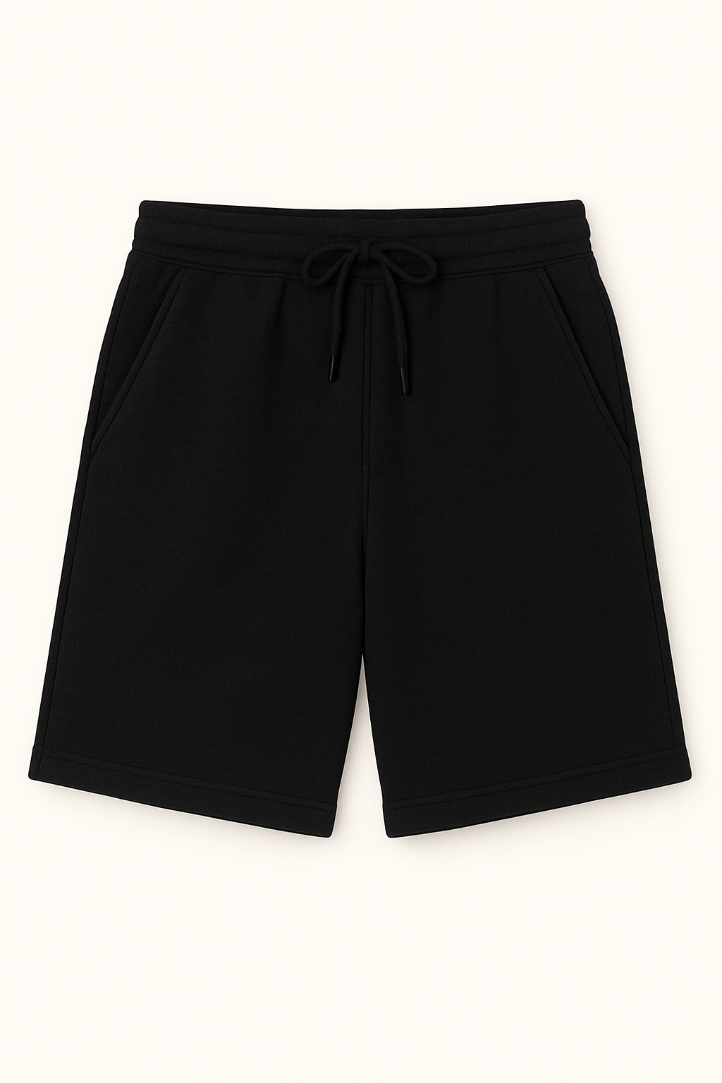 Black shorts on a white background