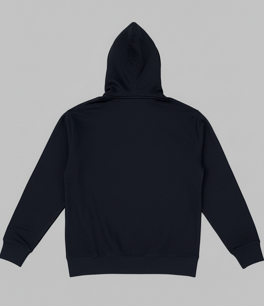 blank Black zipper hoodie on a light gray background