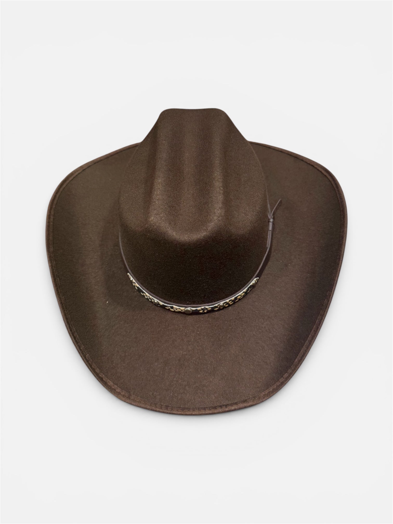 Brown cowboy hat on a white background