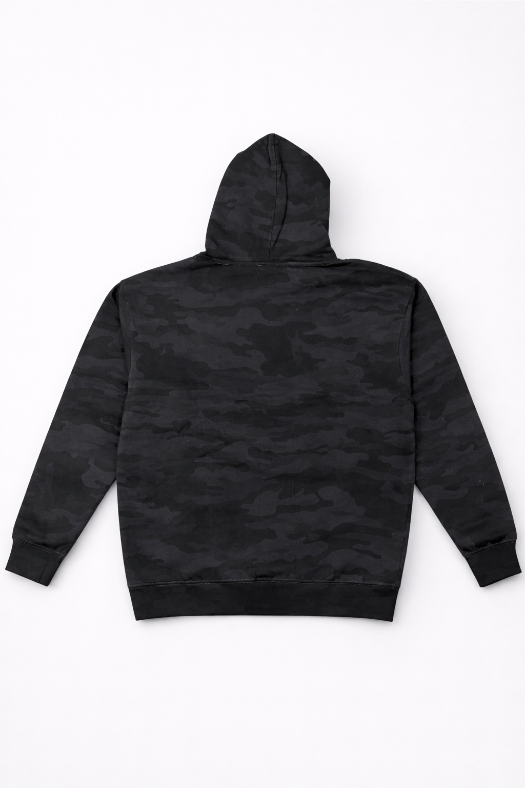 Black camouflage hoodie on a white background
