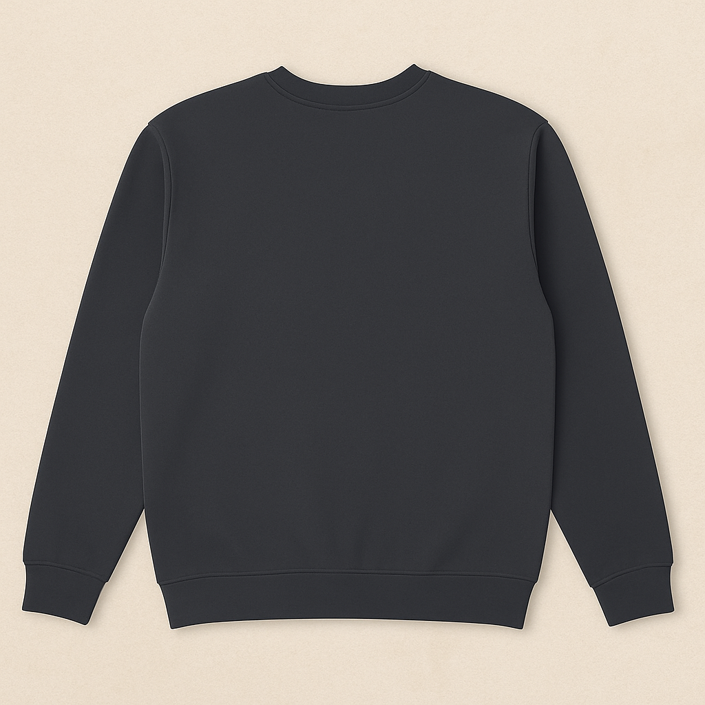 Black sweatshirt on a beige background