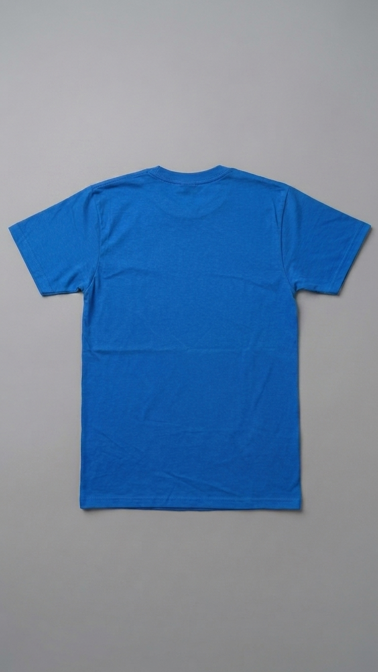 Blue t-shirt on a gray background