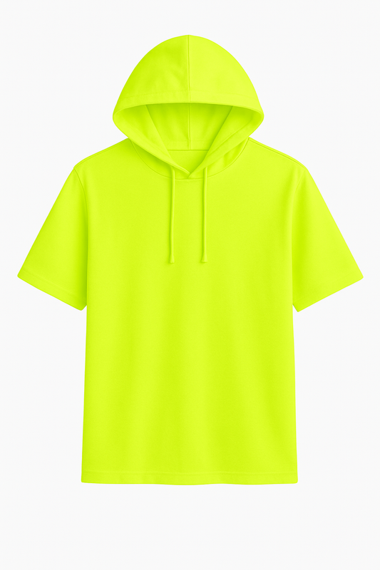 Neon green hoodie on a white background