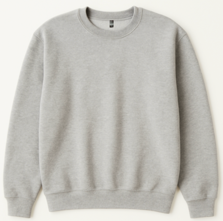 Gray sweatshirt on a white background