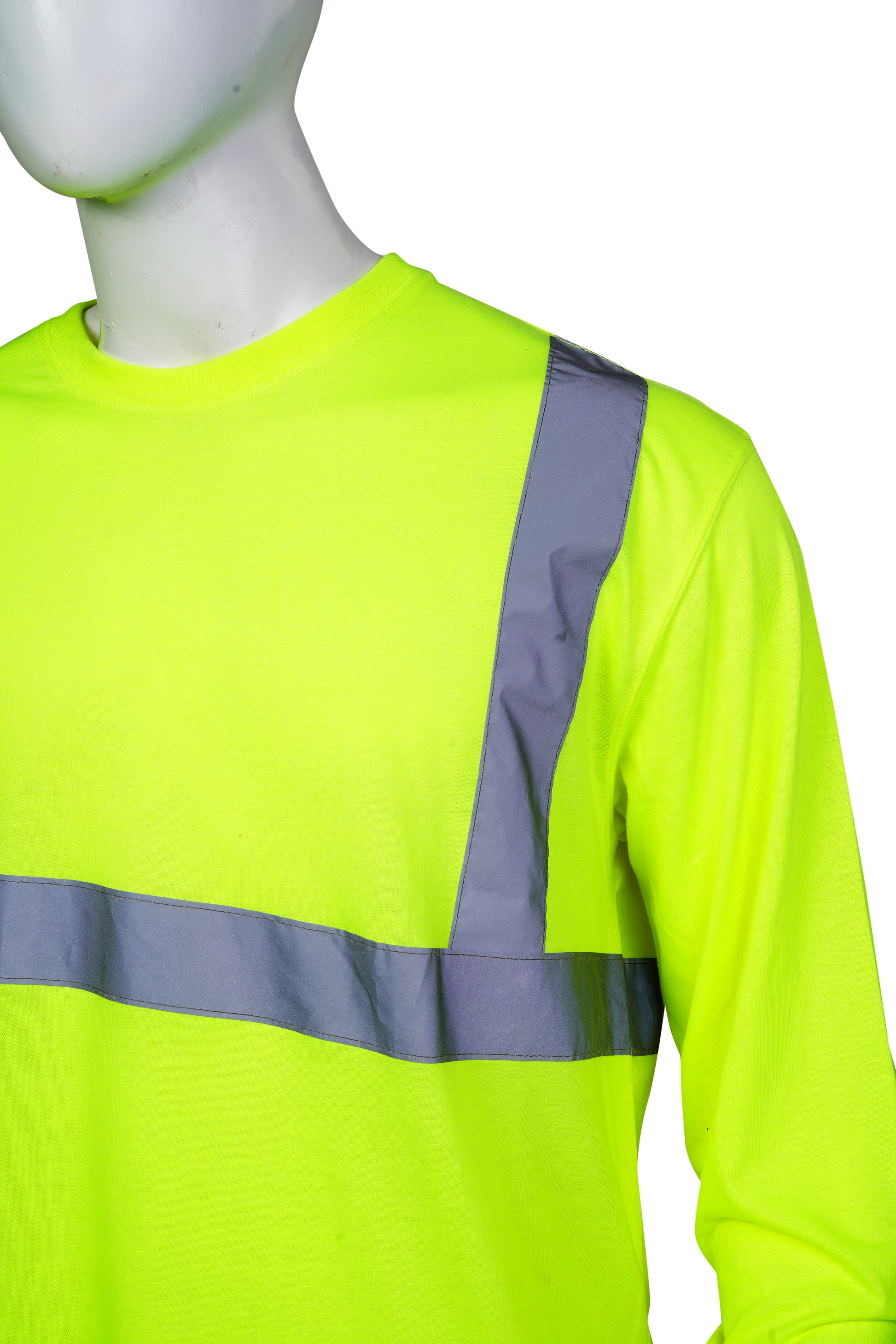 hi-vis neon green safety t-shirt with reflective tapes