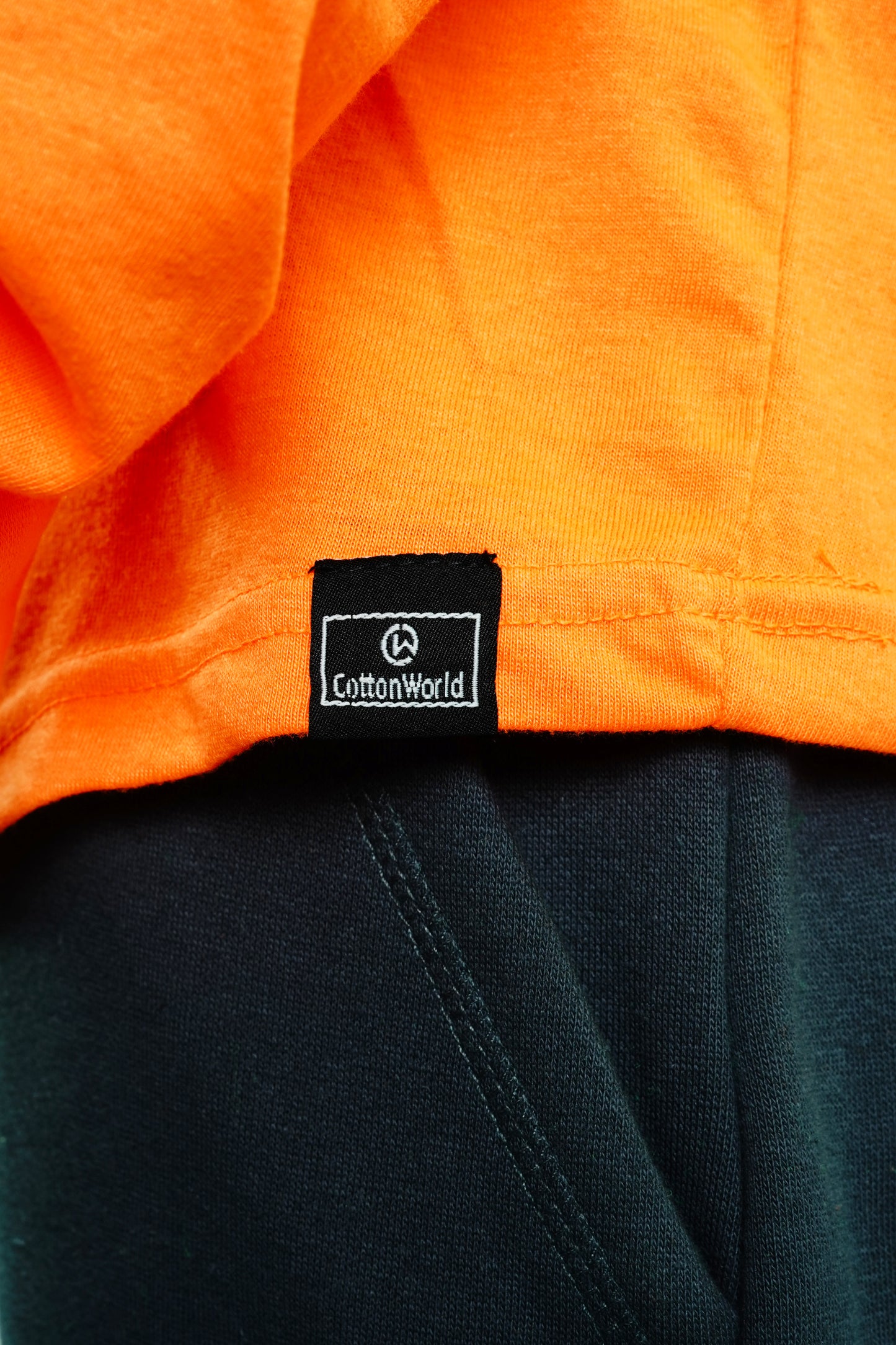 cotton world branded hi vis orange safety t-shirt 