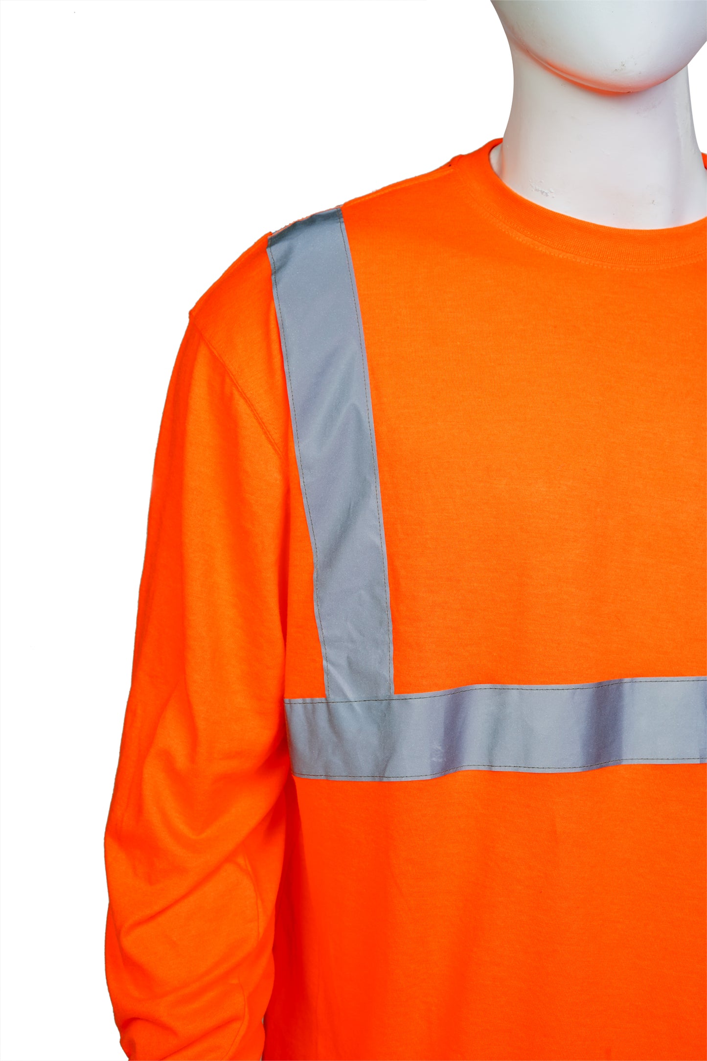 hi-vis neon orange safety tee with reflective tapes