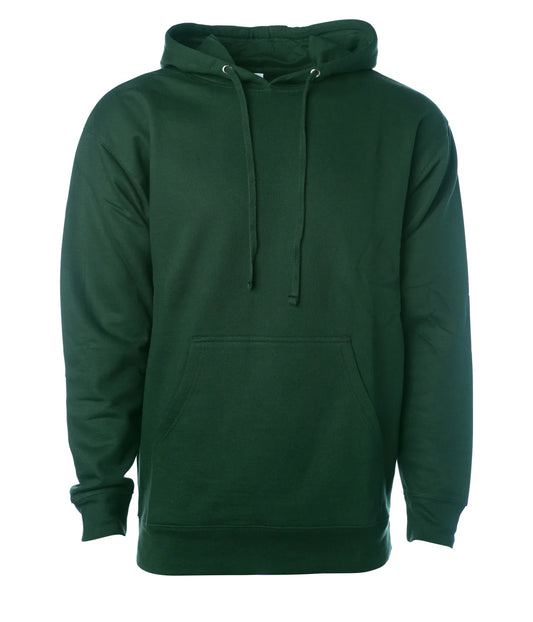 Green hoodie on a white background