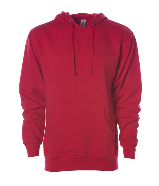 Red hoodie on a white background