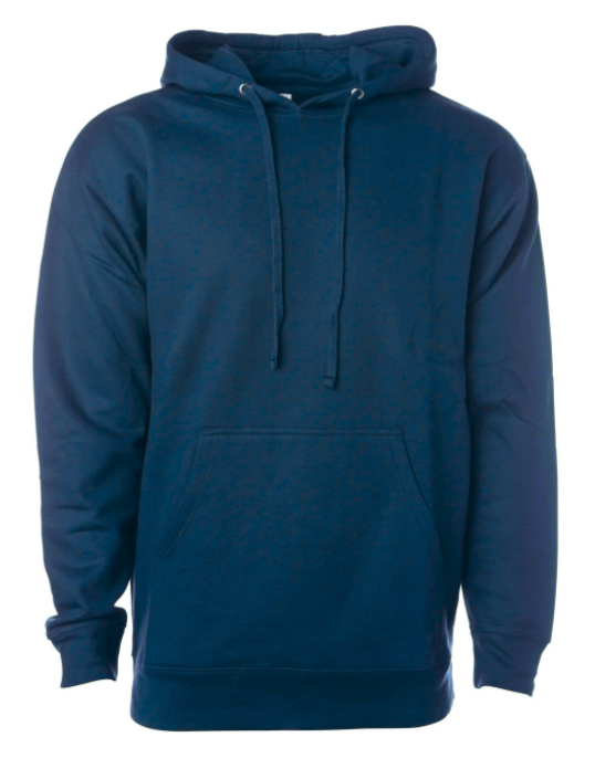 Navy blue hoodie on a white background