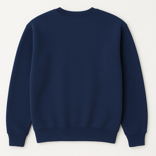 Navy blue sweatshirt on a white background