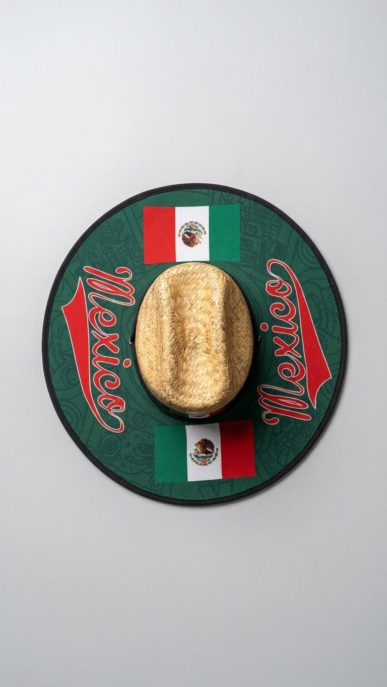 Mexican Flag Straw Cowboy Hat