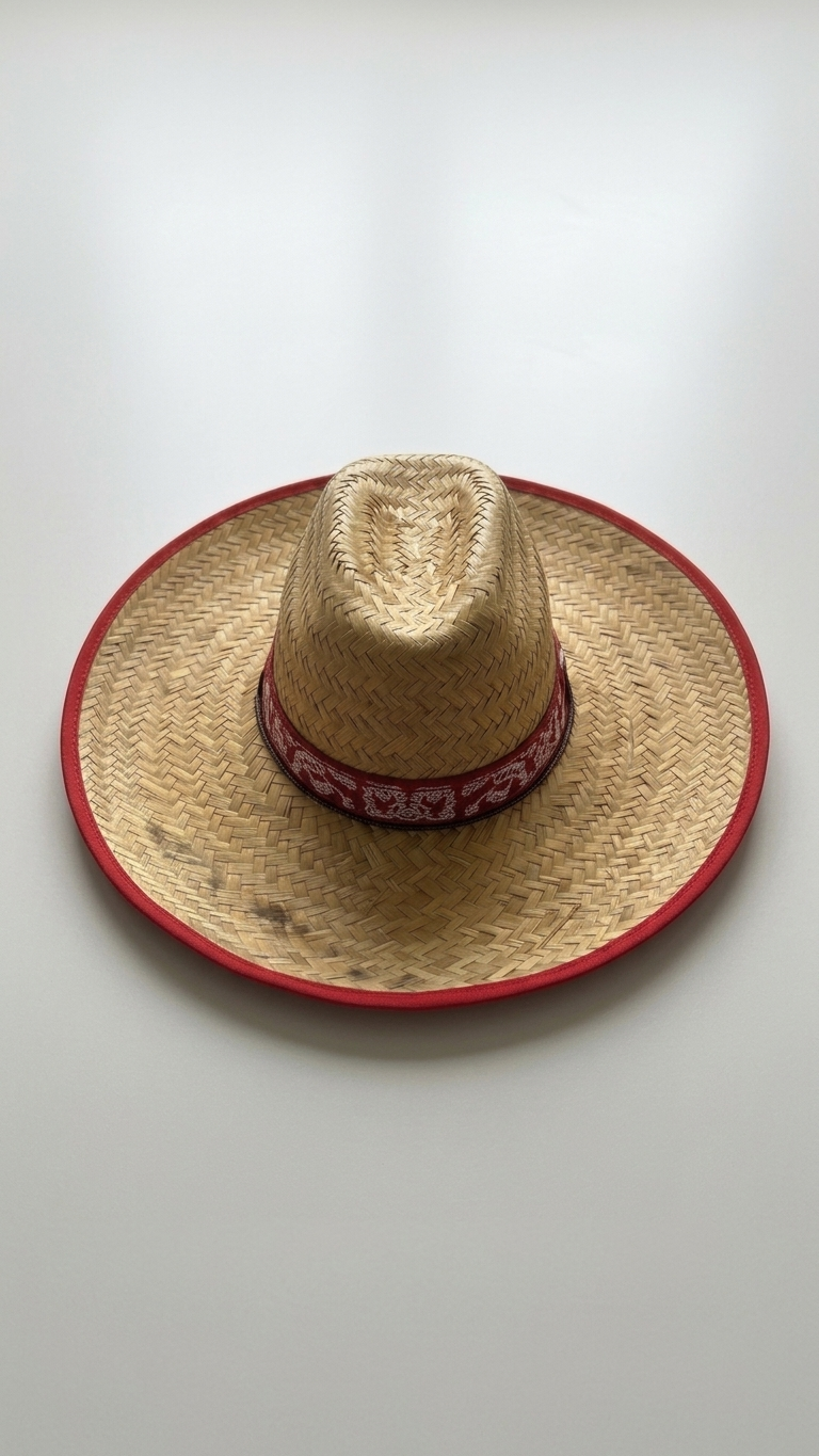 Red Bandana Straw Cowboy Hat