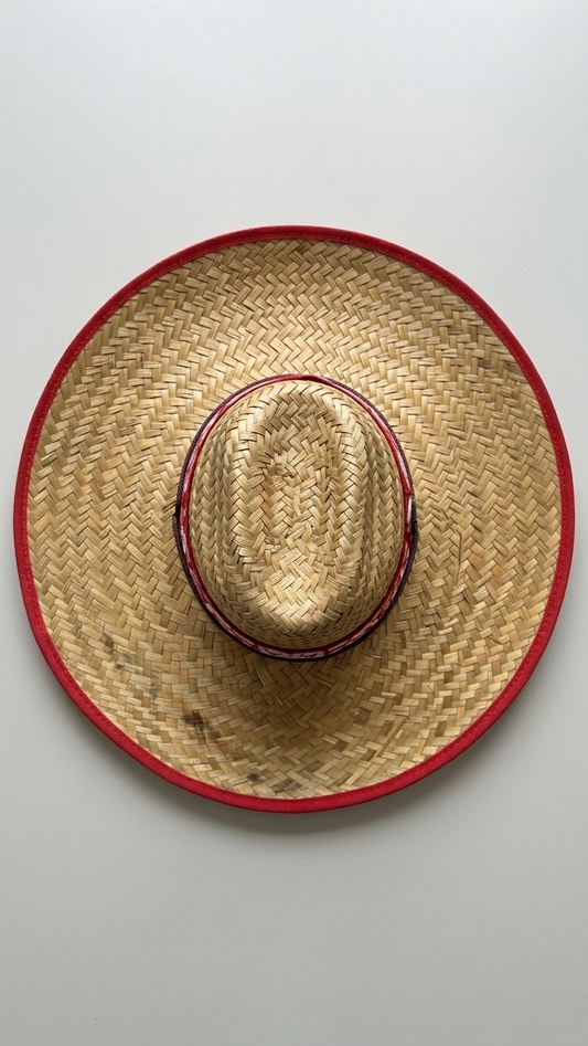 Red Bandana Straw Cowboy Hat