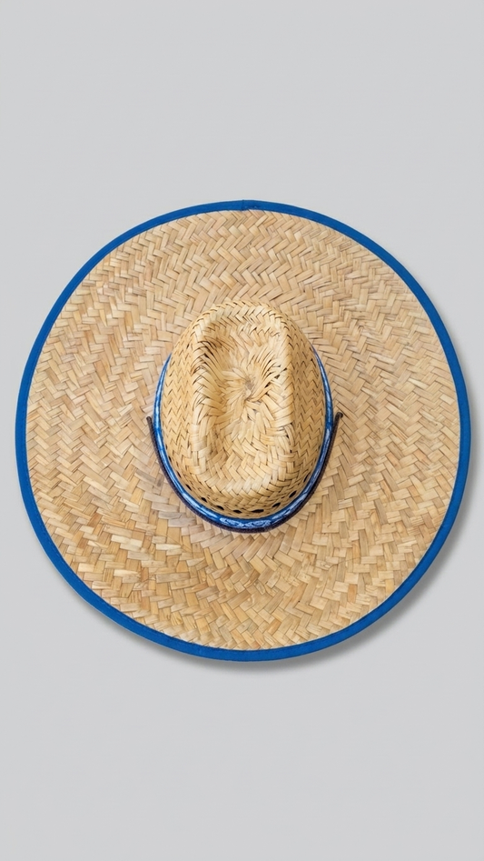 Royal Blue Bandana Straw Cowboy Hat