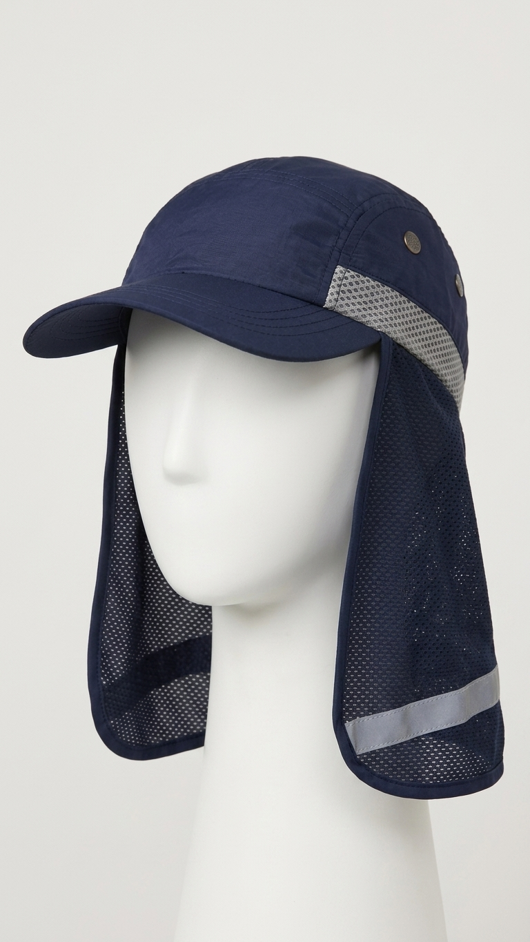 Reflective Baseball Cap with Neck Shade