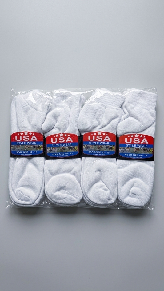 White Ankle Socks 12-Pair Pack