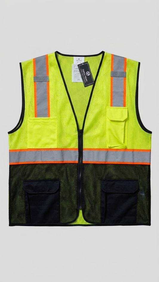 Safety Green Hi-Vis 2-Tone Vest Class 2