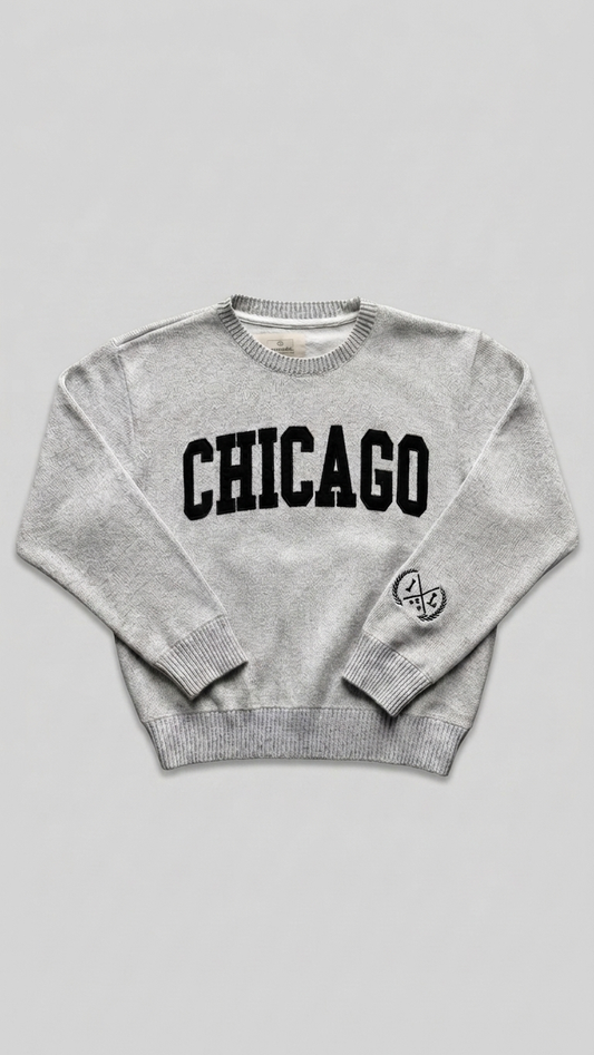 Chicago Embroidered Fleece Crewneck Sweatshirt - Cotton World