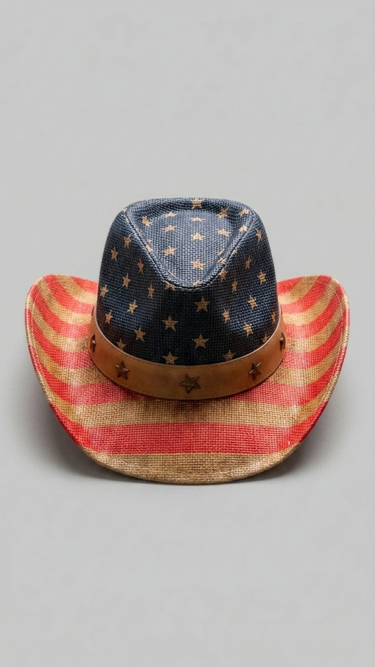 American Flag Vintage Cowboy Hat