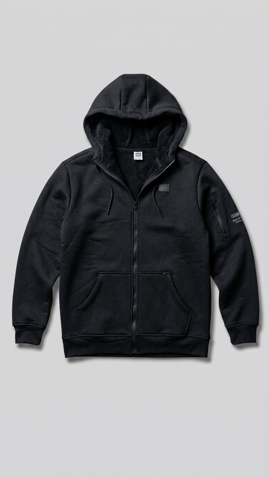 Sherpa Lined Zip-Up Hoodie