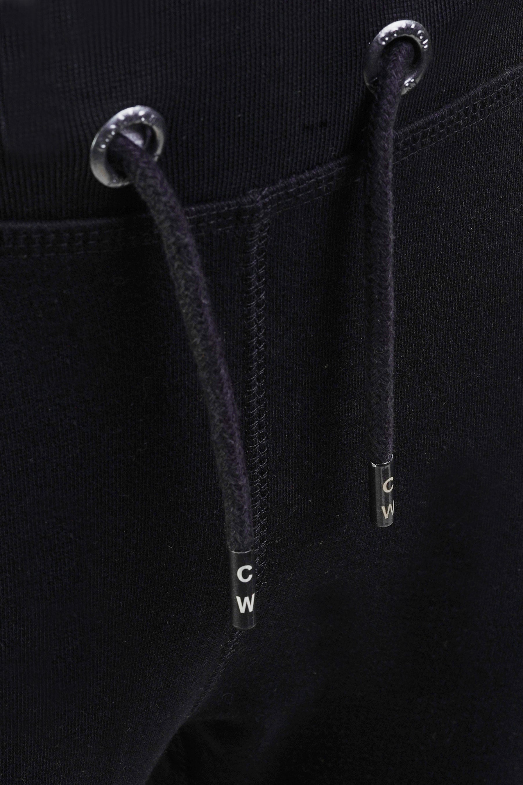 drawstring of cotton world branded black jogger pants