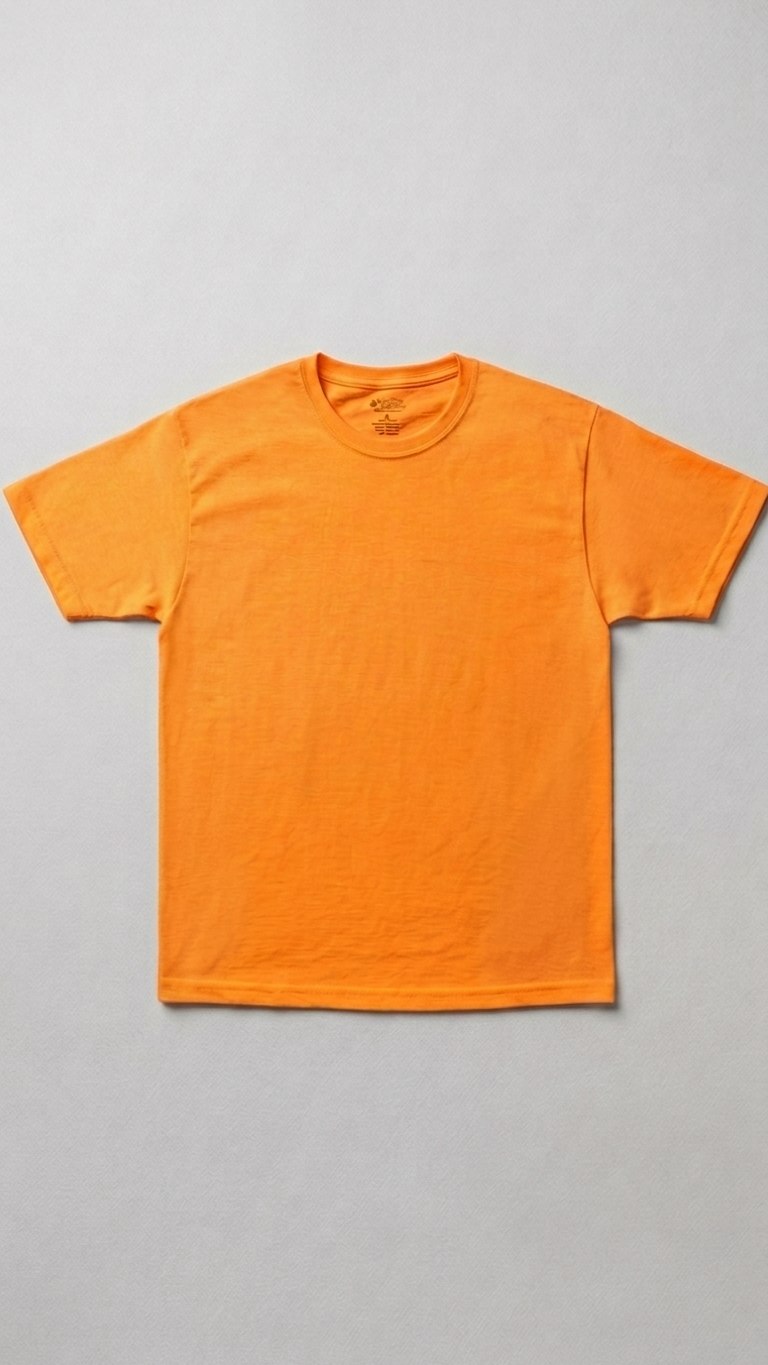 safety Orange t-shirt on a gray background
